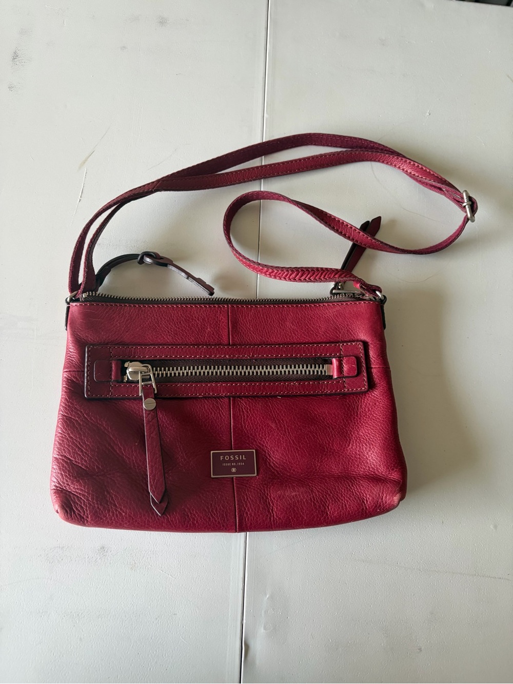 Fossil Cross Body Purse Maroon